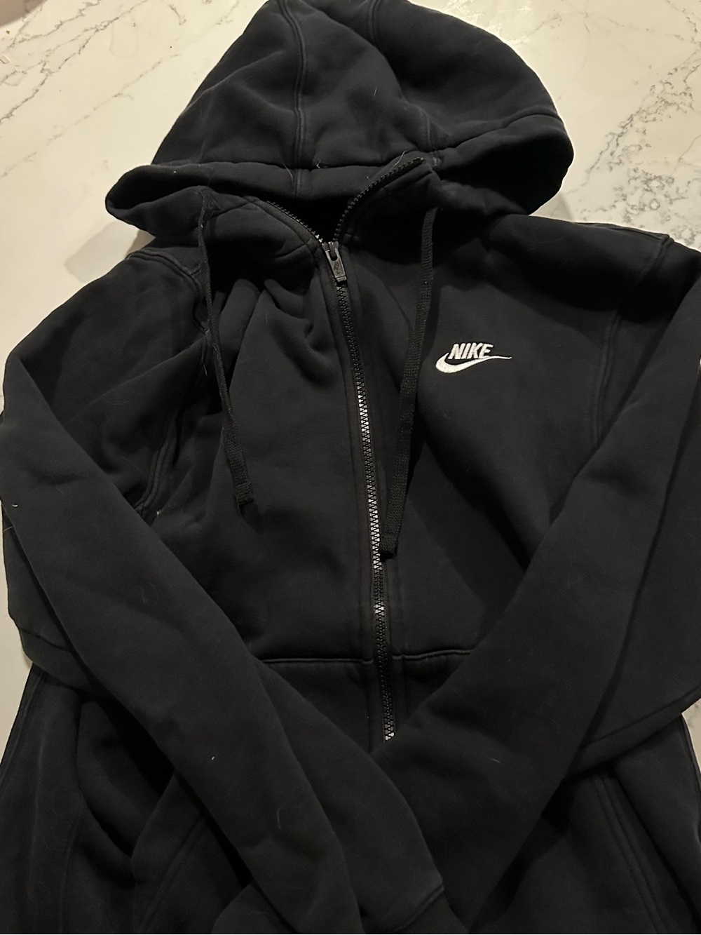 Nike Women’s Black Full-Zip Hoodie Jacket with White Logo